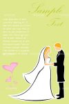 Abstract Bride and Groom Couple with Sample Text